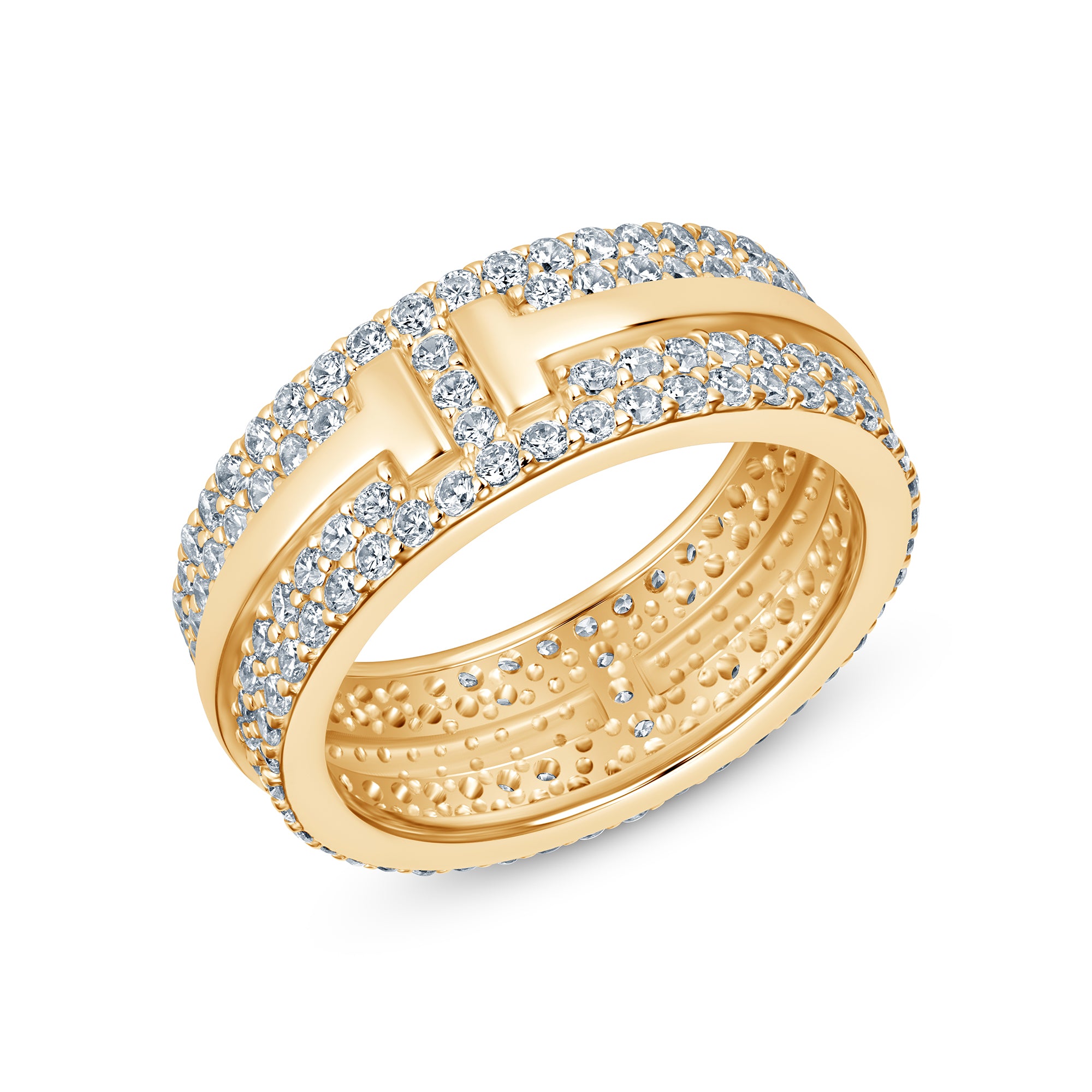 Regalia Band in yellow gold, angled view