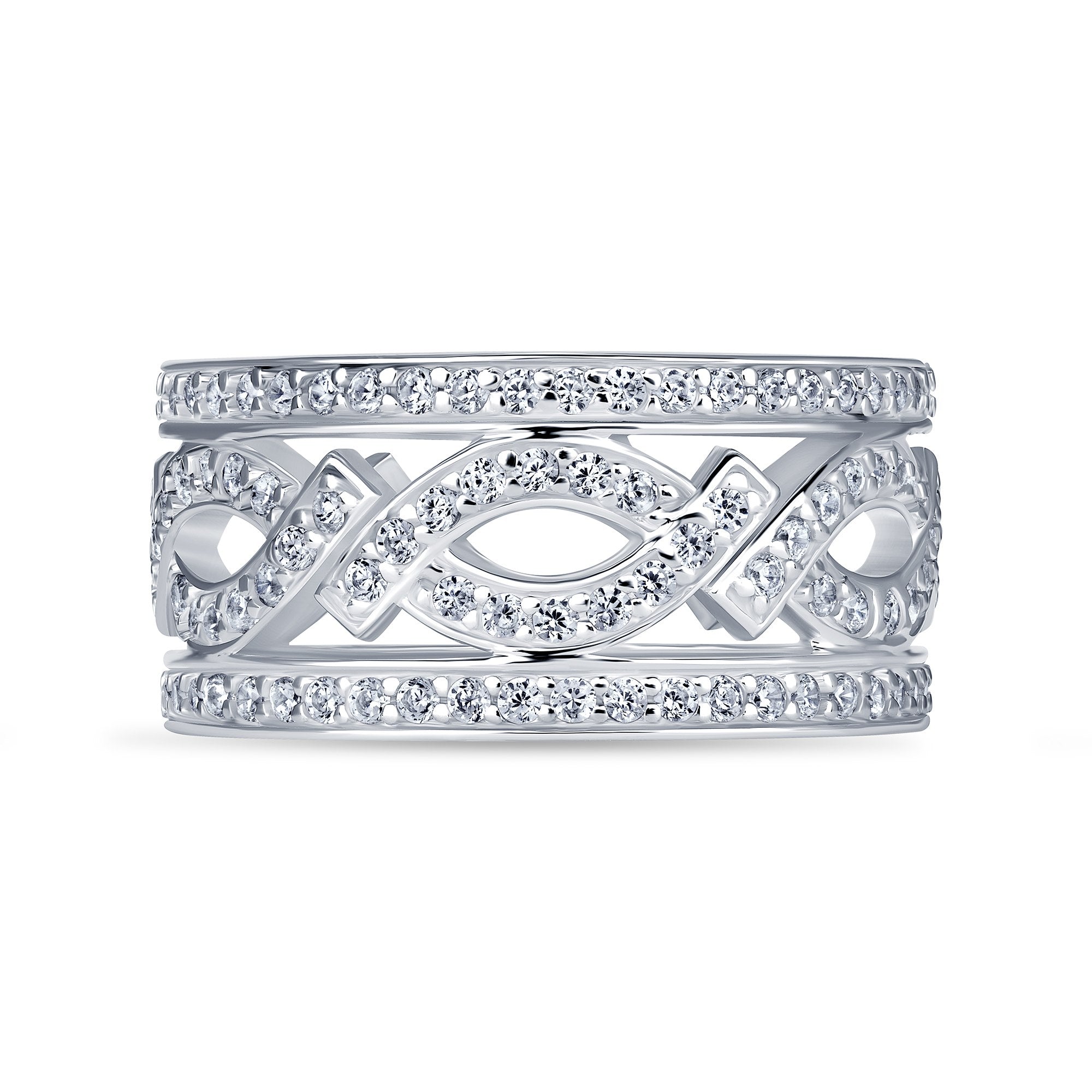 Arabesque Band in white gold, alternate angle