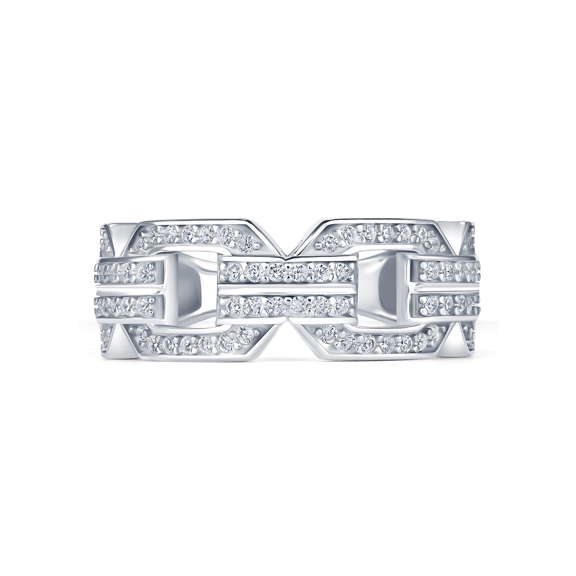 Axiom Band in white gold, angled view
