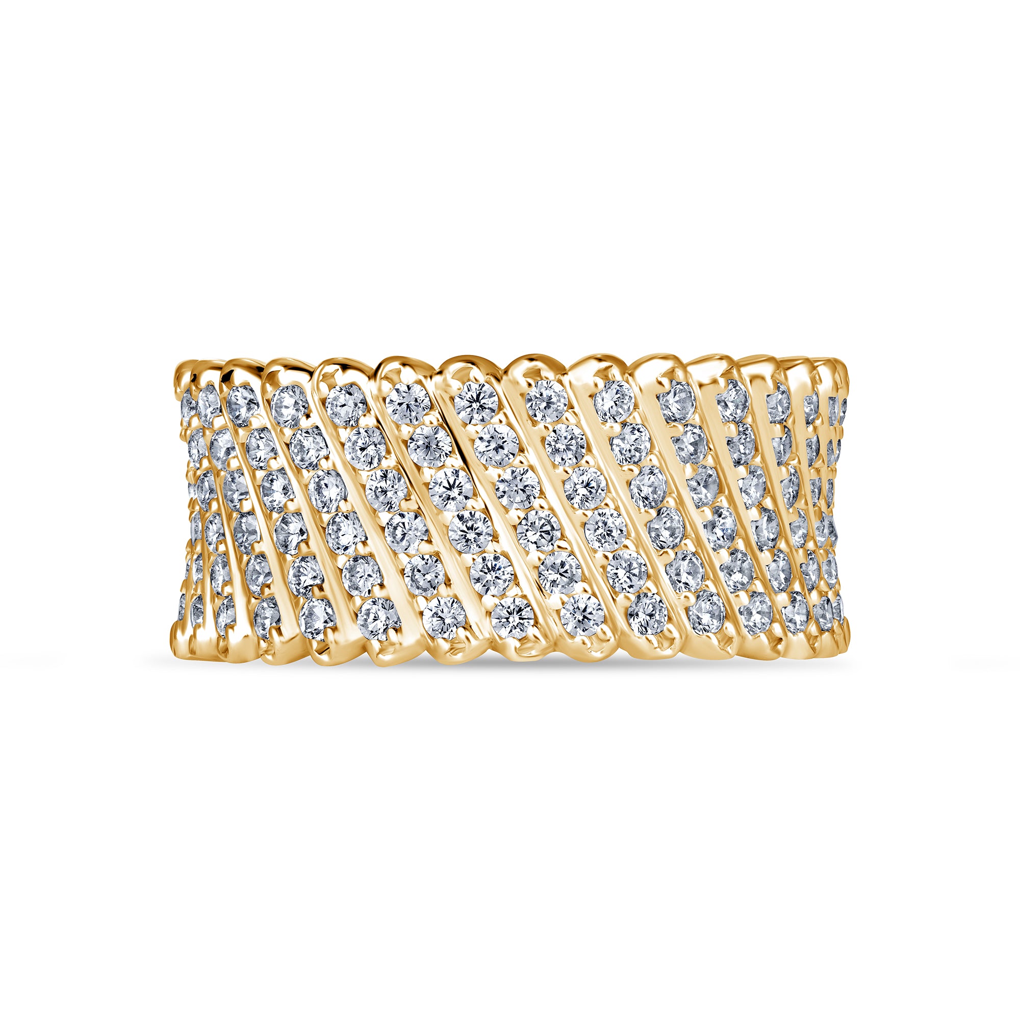 Palisade Band in yellow gold, alternate angle