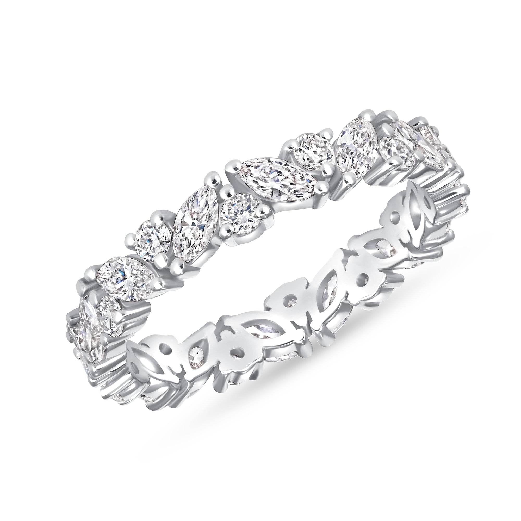 Laurel Band in white gold, alternate angle
