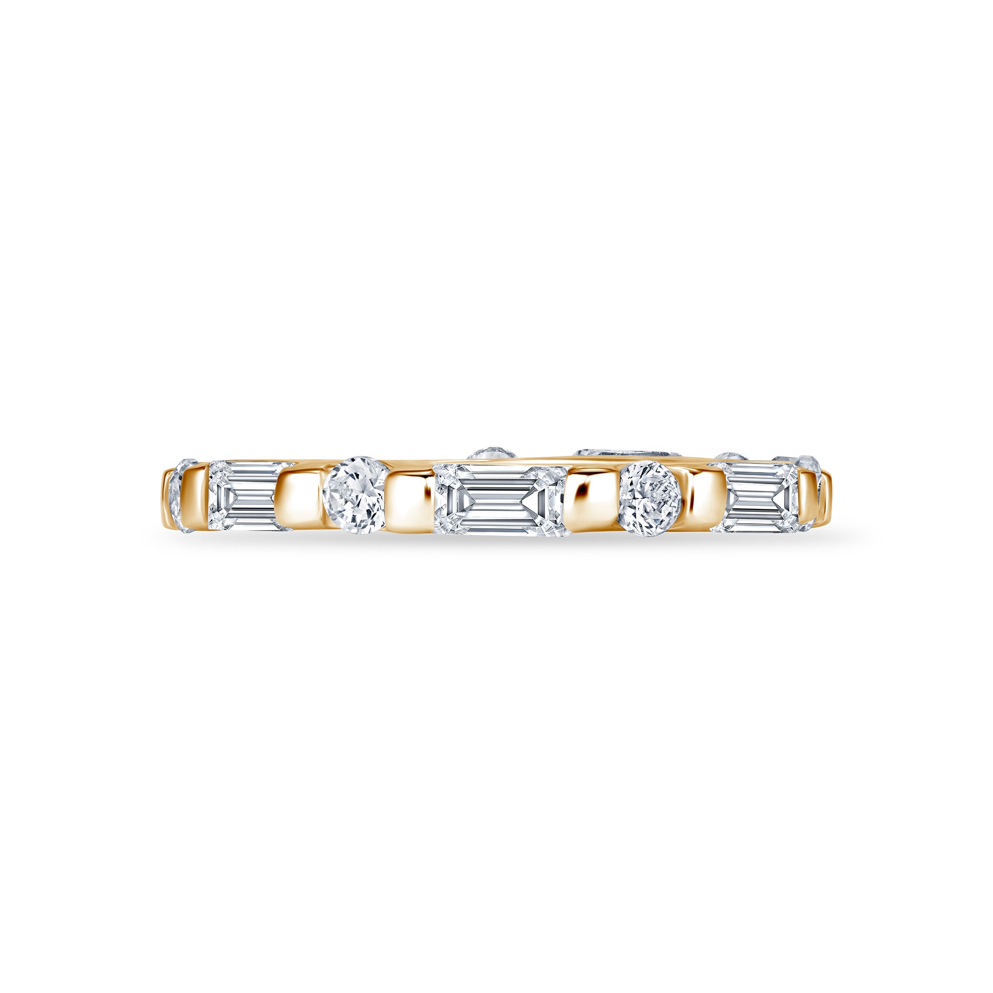 Mosaic Band in yellow gold, alternate angle