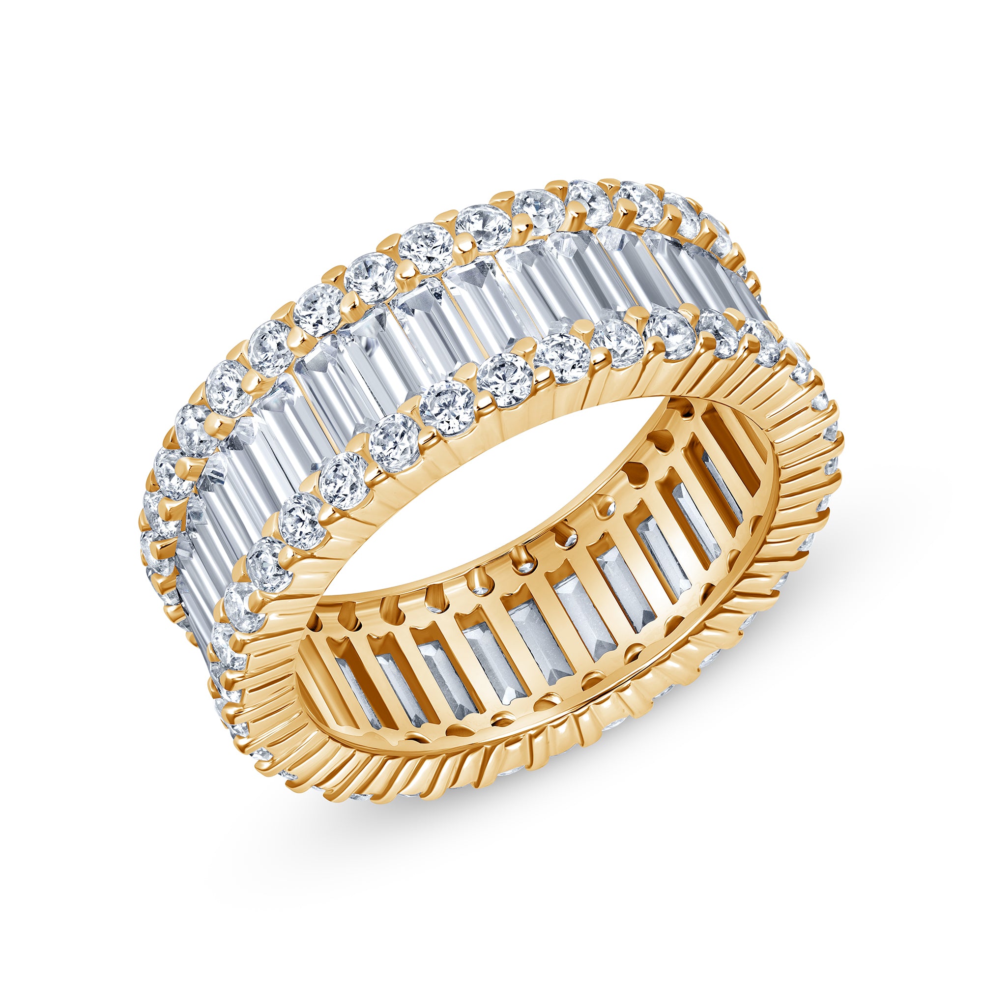 Prisma Band in yellow gold, angled view