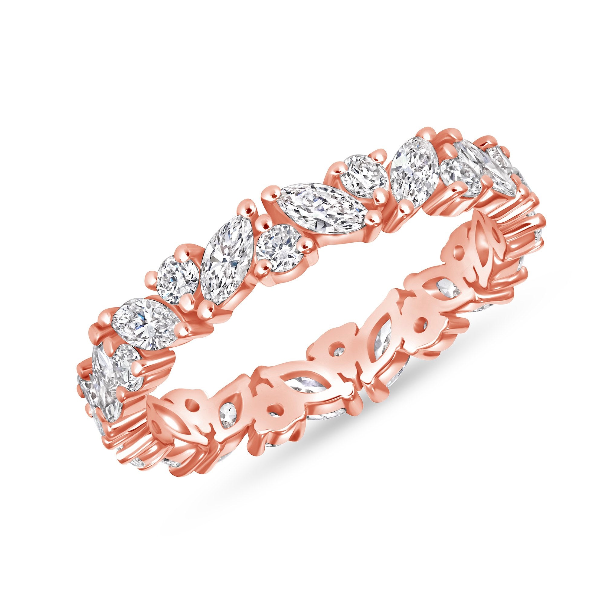 Laurel Band in rose gold, alternate angle