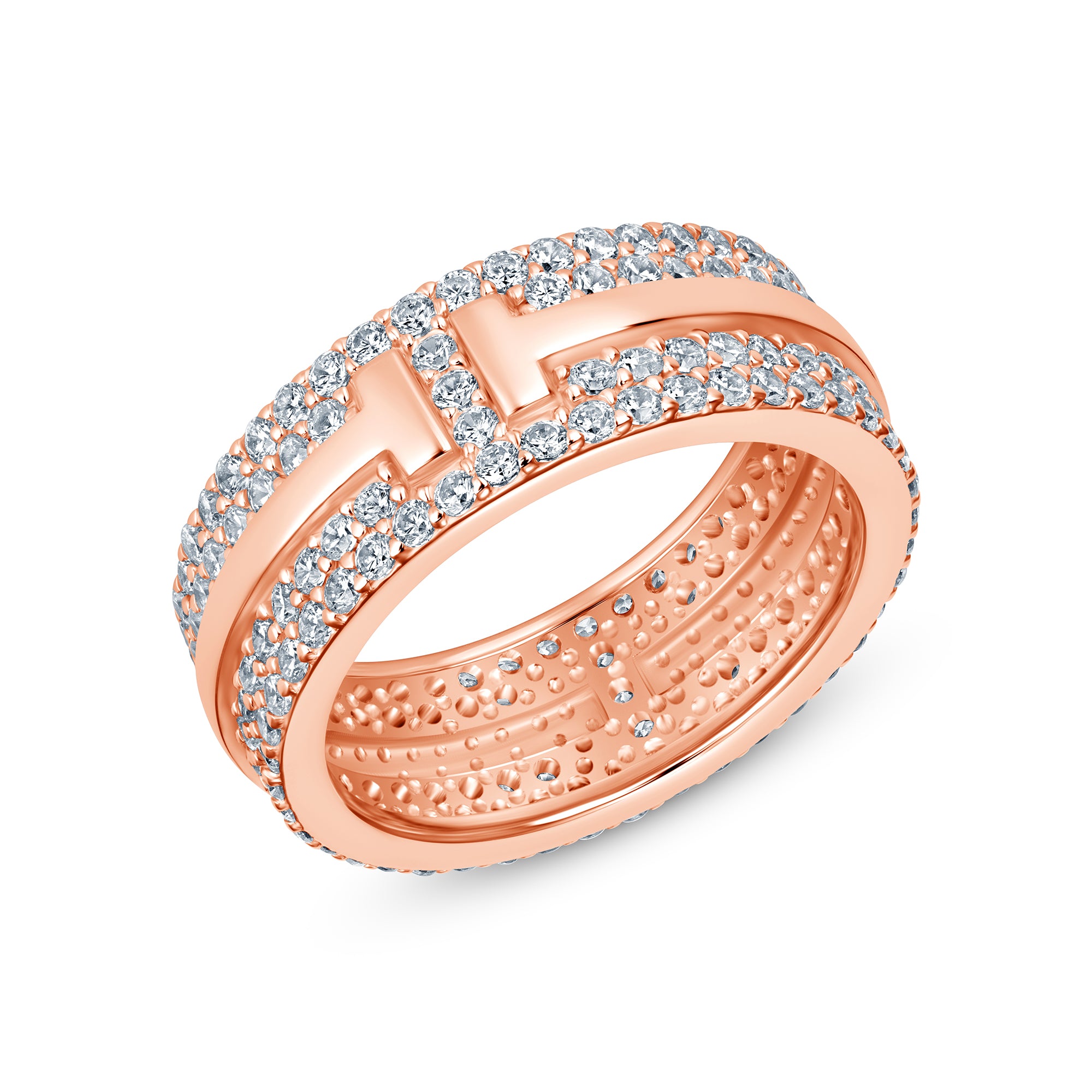 Regalia Band in rose gold, angled view