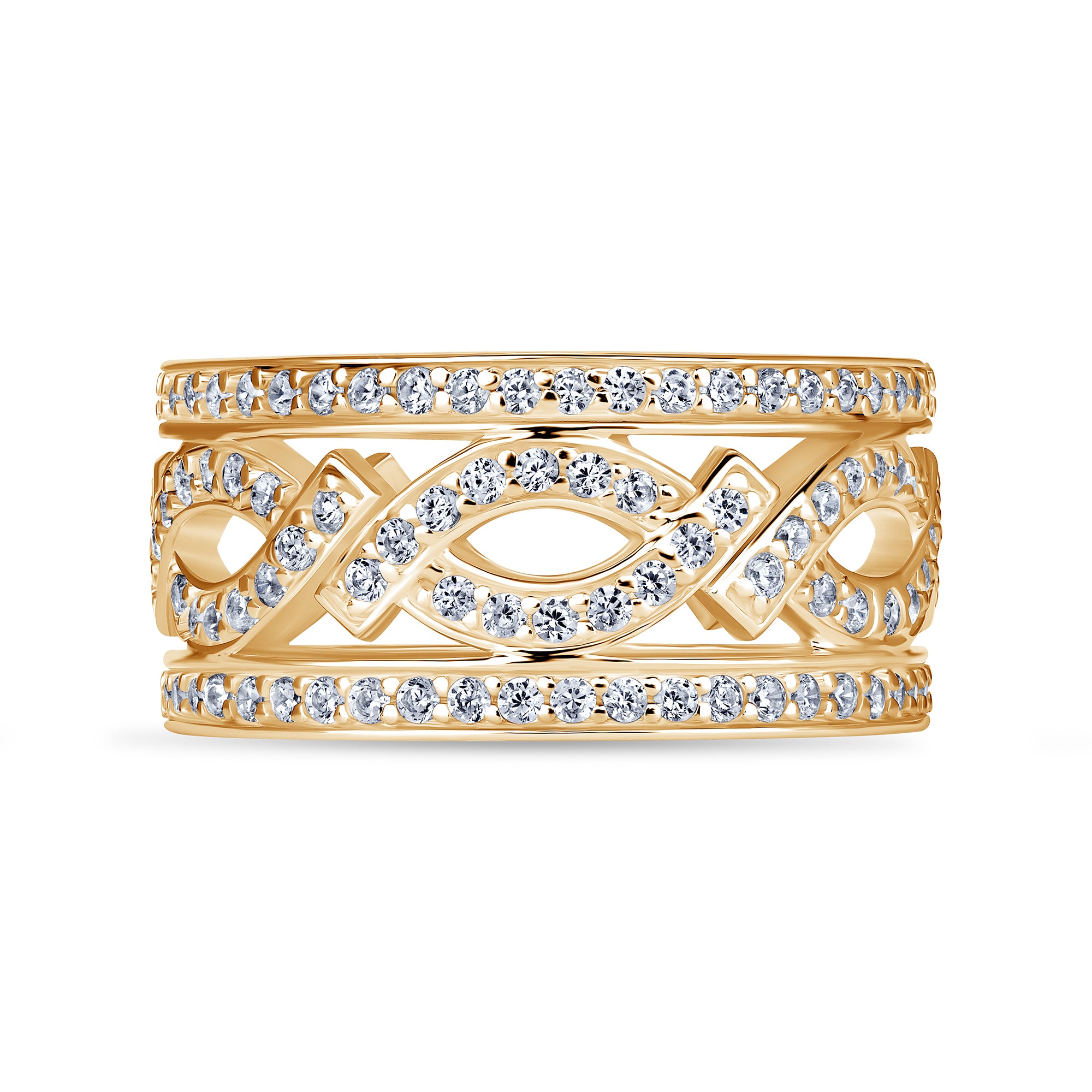 Arabesque Band in yellow gold, alternate angle