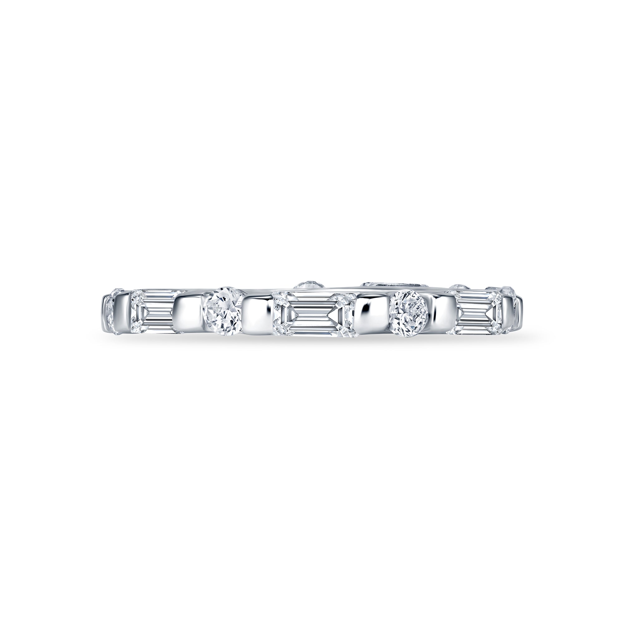 Mosaic Band in white gold, alternate angle