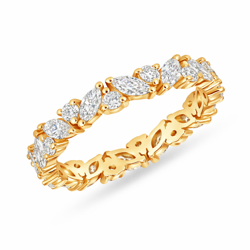 Laurel Band in yellow gold, alternate angle