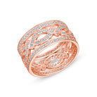 Arabesque Band in rose gold, angled view