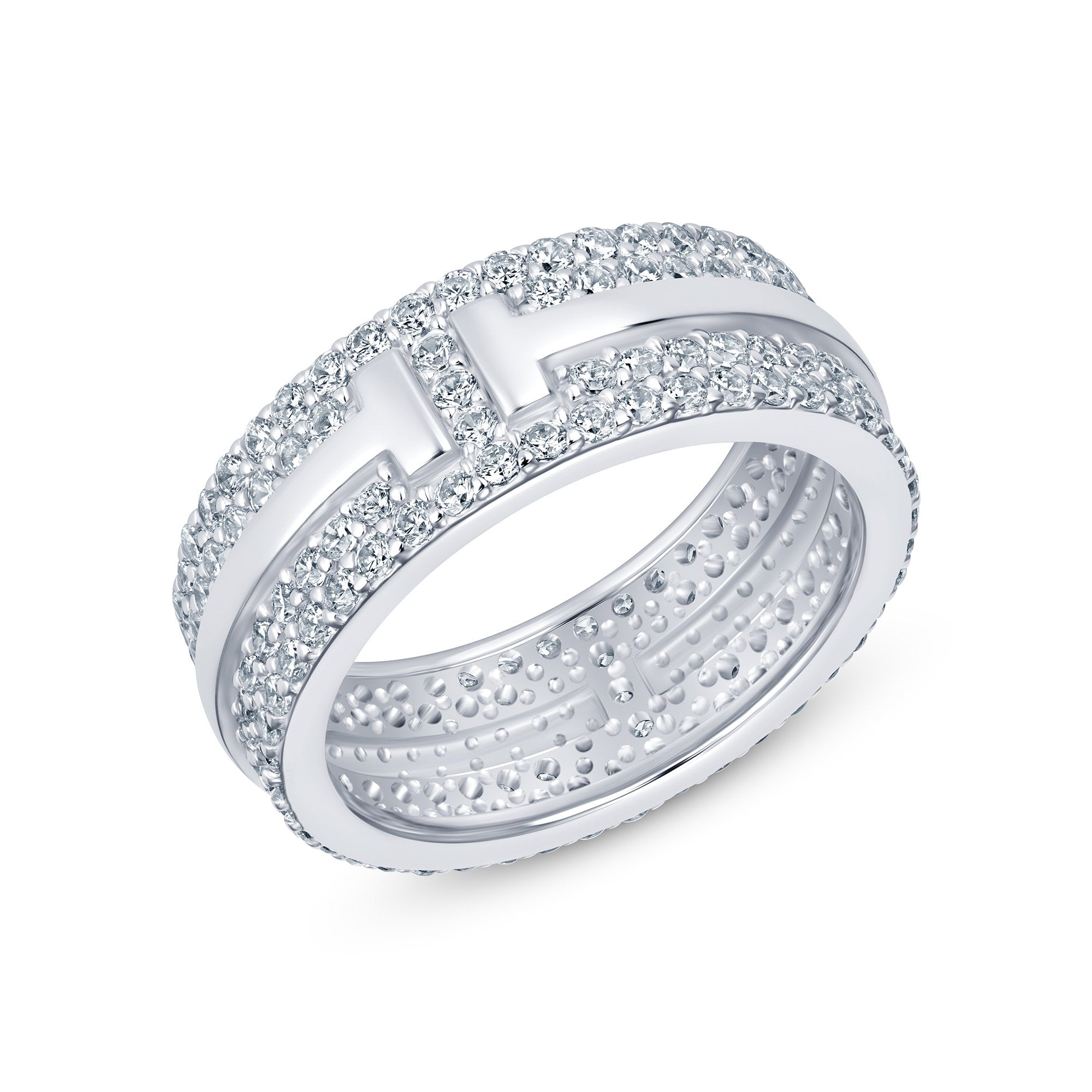 Regalia Band in white gold, angled view