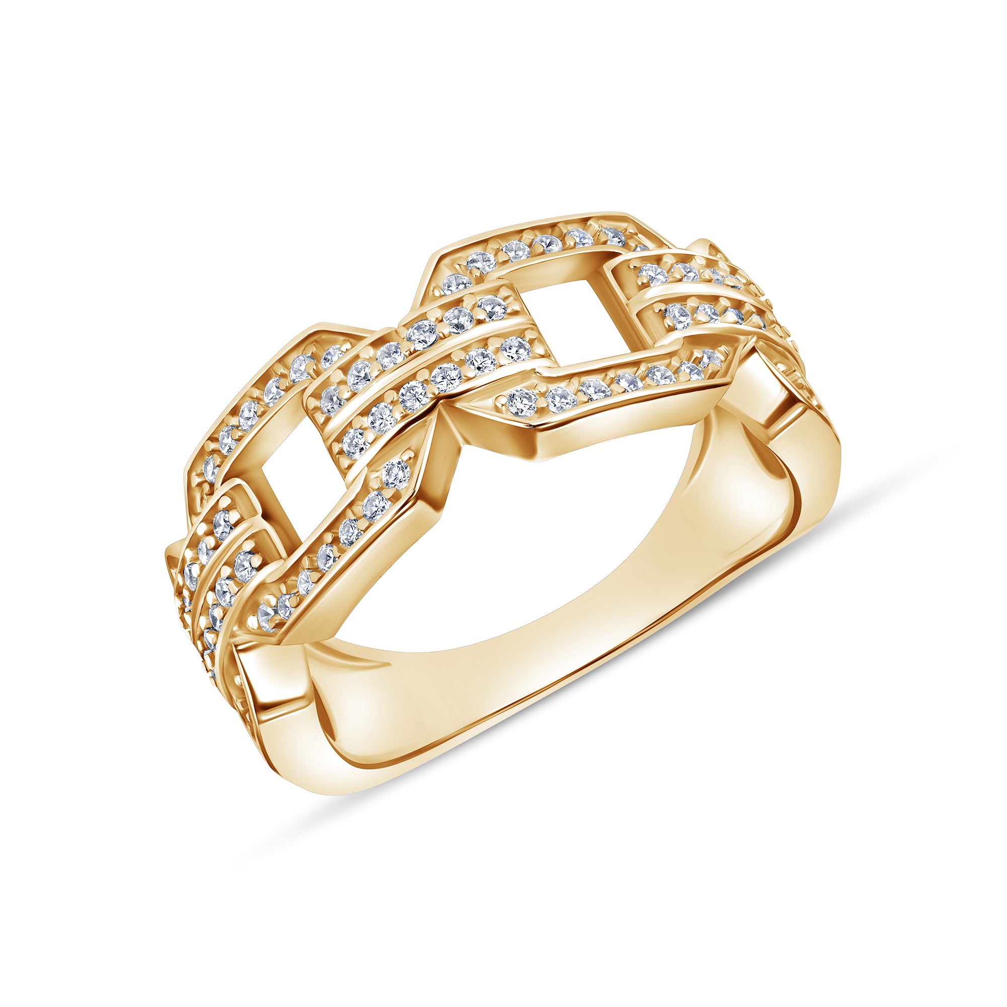 Axiom Band in yellow gold, alternate angle