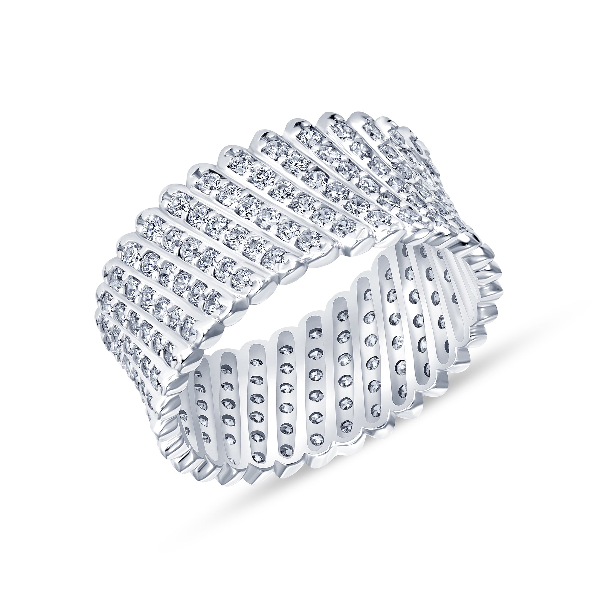 Palisade Band in white gold, angled view